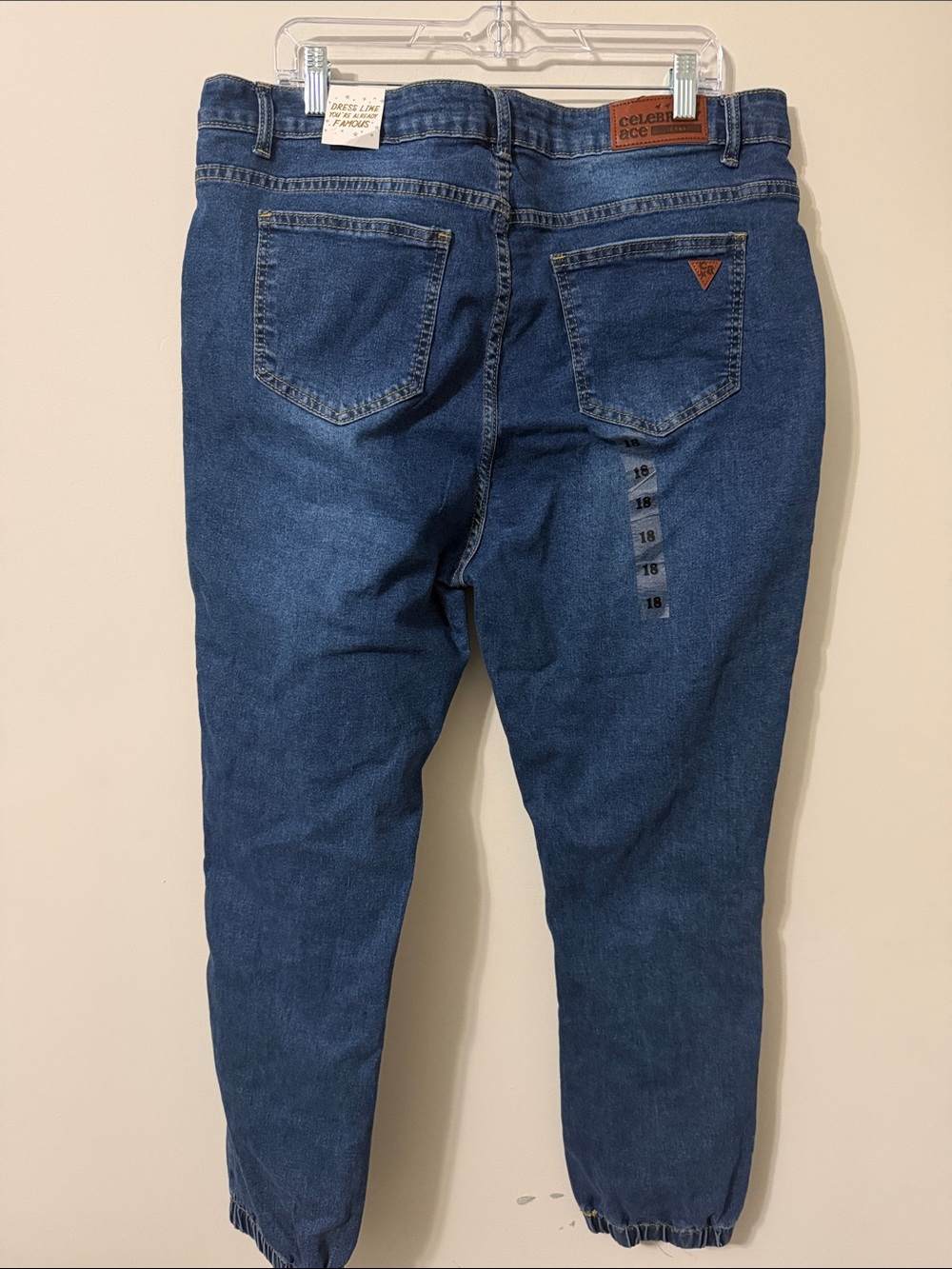 Celebrity Pink Indigo Blue Denim Cargo Joggers - Picture 3 of 4